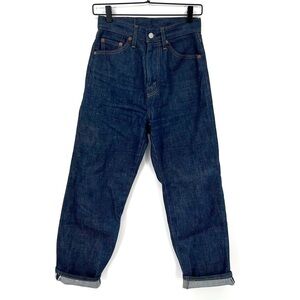 LEVIS 701 VINTAGE SOFT LABEL 100% COTTON WOMENS DARK DENIM COTTON JEANS 25 X 34